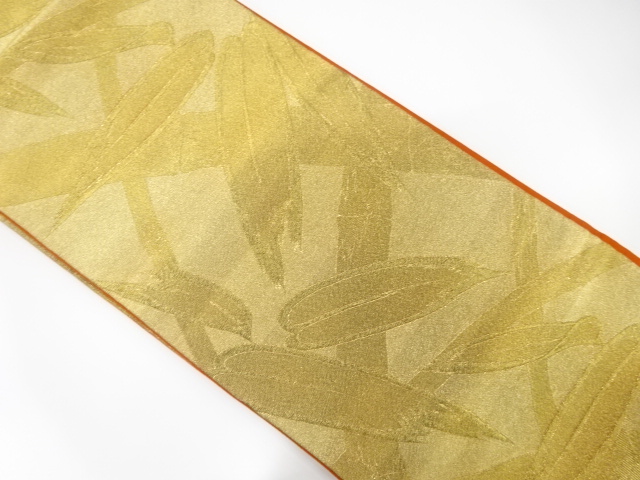 JAPANESE KIMONO / ANTIQUE FUKURO OBI / SILK / WOVEN BAMBOO GRASS